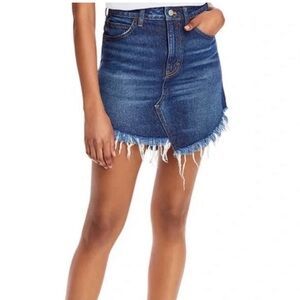 We The Free Asymmetrical Frayed Blue Mini Skirt size 29